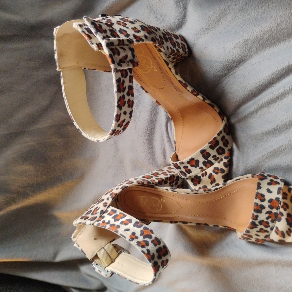 Leopard Print Women's Block Heel Sandals